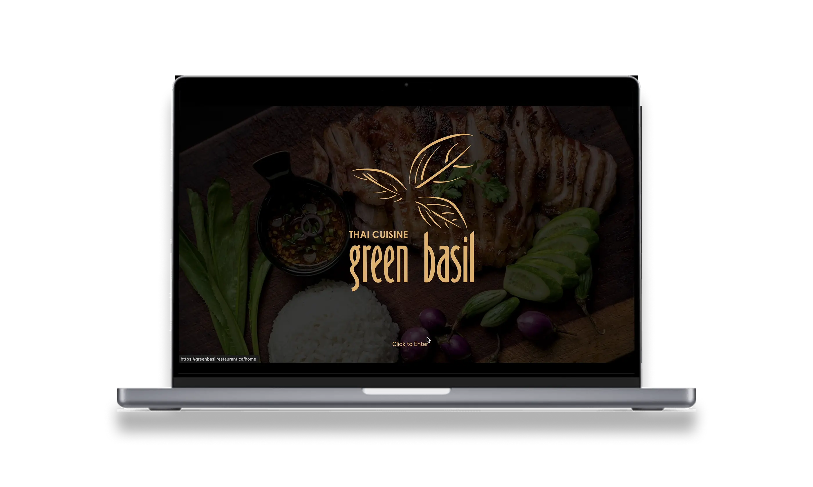 Laptop Mockup of the Green Basil Website